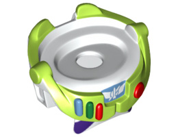 Minifigure, Spacesuit with Lime Trim and Colored Buttons Pattern (Buzz Lightyear) : {бял}