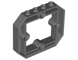 Panel 1 x 6 x 4 1/3 with Window and 4 Pin Holes: {тъмно каменно сив}