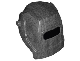 Minifigure, Headgear Helmet Welding with Black Visor Pattern: {титаниево метален}