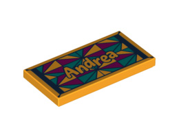 Плоска плочка 2X4, No.: {огнено жълто-оранжев}