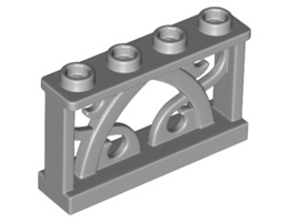 Железна ограда 1X4x2 с 4 стъда: {умерено каменно сив}