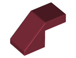 Покривна плочка 1X2/45° без пъпки: {нов тъмно червен}