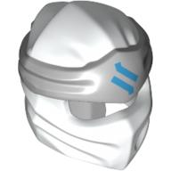 Minifigure, Headgear Ninjago Wrap Type 4 with Light Bluish Gray Headband and Dark Azure Ninjago Logogram 'Z' Pattern: {бял}