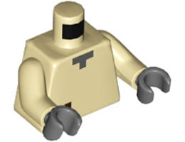 Torso Pixelated Dark Bluish Gray Neck and Reddish Brown Tear Pattern (Minecraft Husk) / Tan Arms / Dark Bluish Gray Hands: {тухлено жълт}