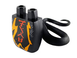 Lower Body with Tail, Black Scales, Orange Highlight and Red Ninjago Logogram 'FIRE' Pattern: {черен}