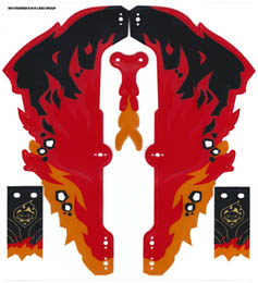 Plastic Fire Fang Hood, Fire Tongue and Flags, Sheet of 5: {неопределен}