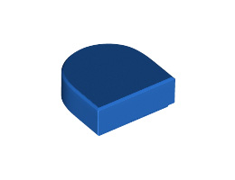 Плоска плочка 1X1, 1/2 кръг: {ярко син}
