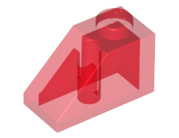 Покривна плочка 1X2/45° - прозрачна: {прозрачно червен}