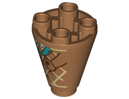 Cone 2 x 2 x 2 Inverted with Waffle, Arms, Turquoise Collar, White Shirt and Gold Tie Pattern: {умерен нуга}