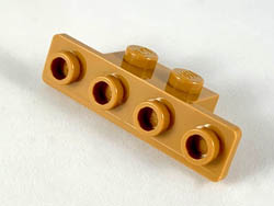 Ъглова плочка 1X2/1X4 (b) със заоблени върхове: {умерен нуга}