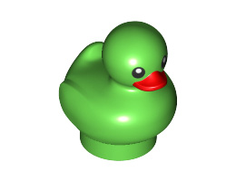 Мини играчка пате No. 3: {ярко зелен}