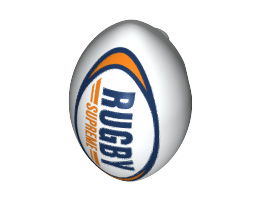 Sports Football / Rugby Ball with Dark Blue and Orange 'RUGBY SUPREME' Pattern: {бял}