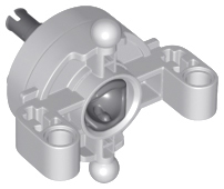 Technic, Steering Axle with 2 Pin Holes, 2 Axle Holes and 2 Ball Joint Arms with Dark Bluish Gray Wheel Hub (46490 / 92909): {умерено каменно сив}