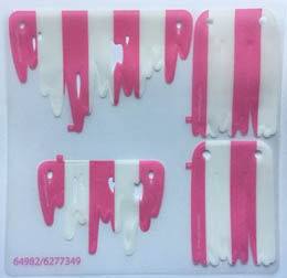 Plastic Sails, Ragged with Pink and White Stripes Pattern, Sheet of 4: {неопределен}