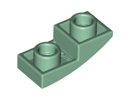 Инверсна плочка 1X2X2/3 с полу дъга: {пясъчно зелен}