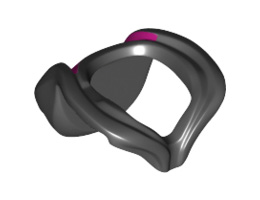 Minifigure, Hood Folded Down with Magenta Lining Pattern : {черен}