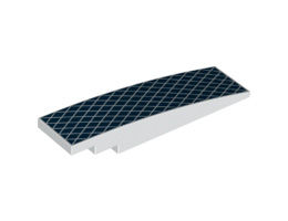 Slope, Curved 8 x 2 with Dark Blue Diamond Mesh Pattern: {бял}