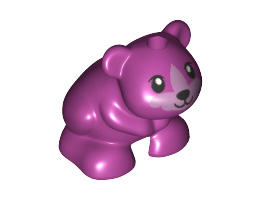 Hamster / Mouse, Friends / Elves with Black Eyes, Nose and Mouth and Metallic Pink Muzzle Pattern: {ярко червеникаво-виолетов}