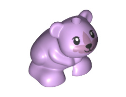 Hamster / Mouse, Friends / Elves with Black Eyes, Nose and Mouth and Metallic Pink Muzzle Pattern: {лавандулов}