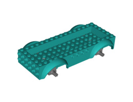Vehicle, Base 8 x 16 x 2 1/2 with Mudguards and 14 x 4 Recessed Center with 3 Holes: {ярко синьо-зелен}