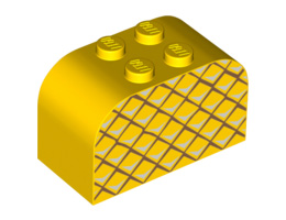 Slope, Curved 4 x 2 x 2 Double with Four Studs with Pineapple Skin Pattern: {ярко жълт}