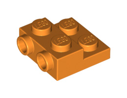 Плочка 2X2X2/3 с 2 хоризонтални стъда: {ярко оранжев}