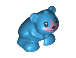 Hamster / Mouse, Friends / Elves with Black Eyes, Nose and Mouth and Metallic Pink Muzzle Pattern: {тъмно небесносин}