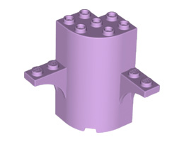 Стенен елемент 3X3X5, с арка, 1X4 цилиндър: {лавандулов}