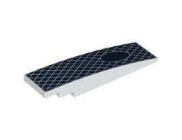 Slope, Curved 8 x 2 with Dark Blue Diamond Mesh and Single Oval Pattern: {бял}