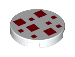 Плоска плочка 2X2 кръгла, No.: {бял}