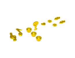 Minifigure, Utensil Trolls Glasses, Angled Hearts with Pin: {ярко жълт}