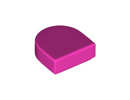 Плоска плочка 1X1, 1/2 кръг: {ярко пурпурен}