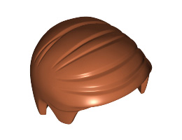 Minifigure, Hair Short Combed Sideways Part Left : {тъмно оранжев}