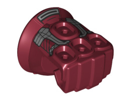 Hand Large Minifigure Right, Infinity Gauntlet with Silver Plates Pattern: {нов тъмно червен}
