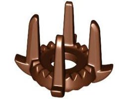 Minifigure, Headgear Crown with 4 Tall Spikes : {червеникаво-кафяв}