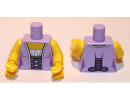 Torso Female Corset, White Blouse and Lace Up Back Pattern (BAM) / Yellow Arms / Yellow Hands: {лавандулов}