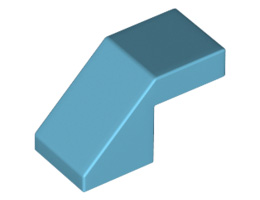 Покривна плочка 1X2/45° без пъпки: {умерено небесносин}