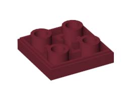Плоска плочка 2X2 инверсна: {нов тъмно червен}