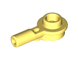 Кръгла плочка 1X1 с хоризонтален вал 3.2 mm: {студено жълт}