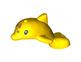 Dolphin Baby, Friends, Jumping with Black Eyes and Gold Spots Pattern: {ярко жълт}