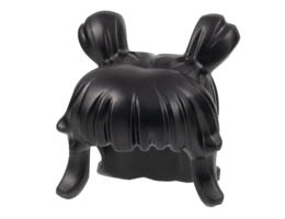 Minifigure, Hair Female Space Buns and Thick Bangs: {черен}
