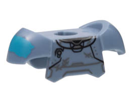 Minifigure Armor Breastplate with Shoulder Pads and 2 Back Studs with Black Panels Lines, Dark Bluish Gray Scuffs, and Medium Azure Splotch on Right Pattern : {пясъчно син}