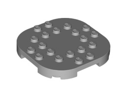 Плочка 6X6X2/3 обла с редуцирани стъдове: {умерено каменно сив}