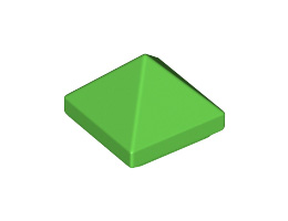 Плочка пирамида 1X1X2/3: {ярко зелен}