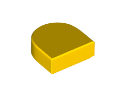 Плоска плочка 1X1, 1/2 кръг: {ярко жълт}