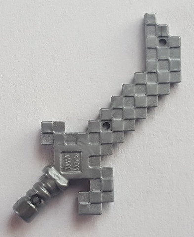 Minifigure, Weapon Cutlass Pixelated (Minecraft): {сребърно метален}