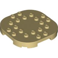 PLATE, 6X6X2/3, CIRCLE, W/ REDUCED KNOBS: {тухлено жълт}