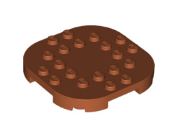 Плочка 6X6X2/3 обла с редуцирани стъдове: {тъмно оранжев}