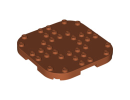 Плочка 6X6X2/3 обла с редуцирани стъдове: {тъмно оранжев}