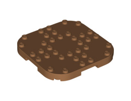 Плочка 6X6X2/3 обла с редуцирани стъдове: {умерен нуга}